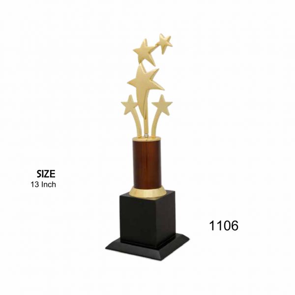5 Star trophy in Metal. Giftcentre- 1106