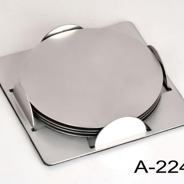 Stainless Steel Round Kitchen Dining Serving and Desk Coaster001