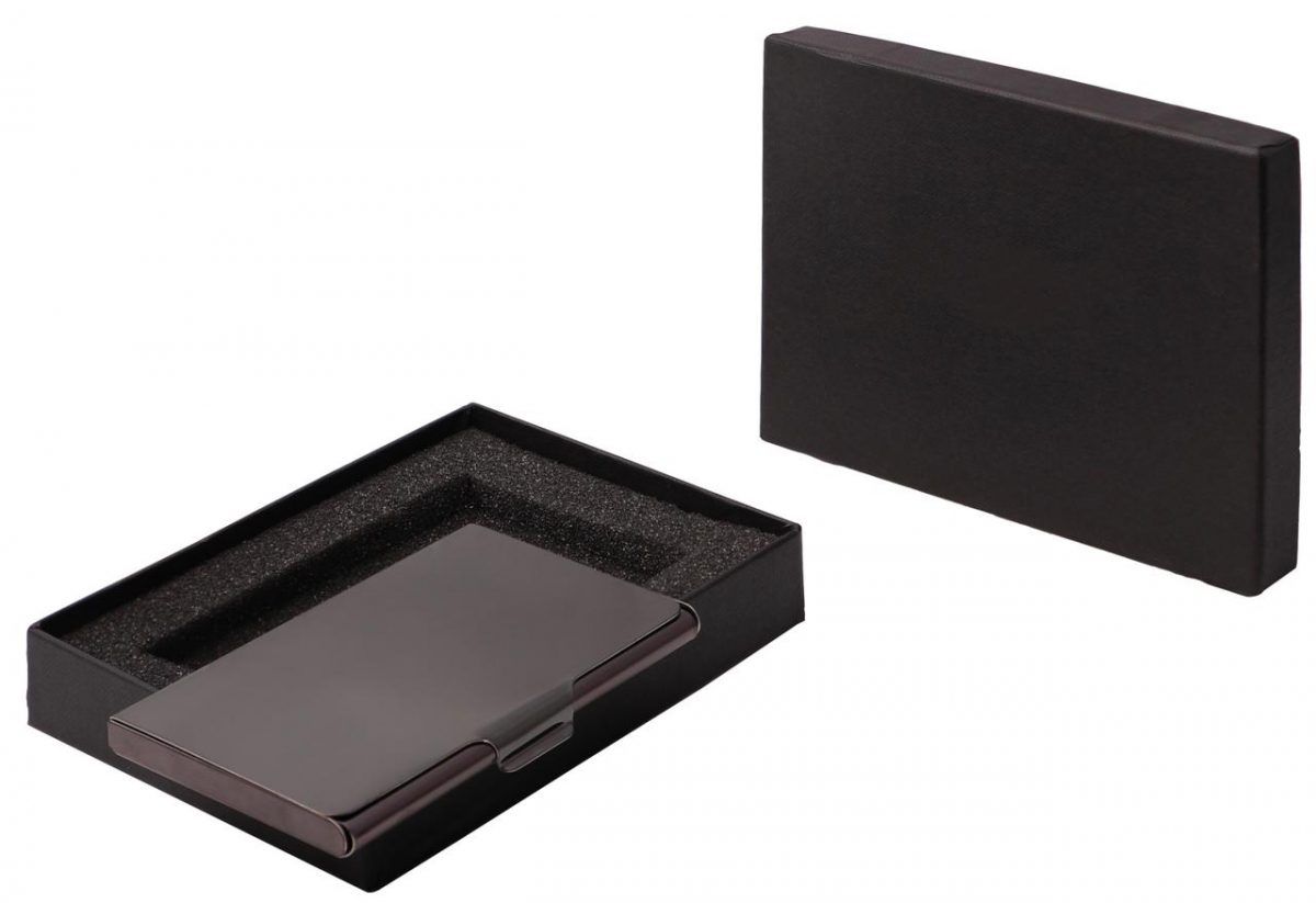 Metal Card holder in Black color with Premium Box.
