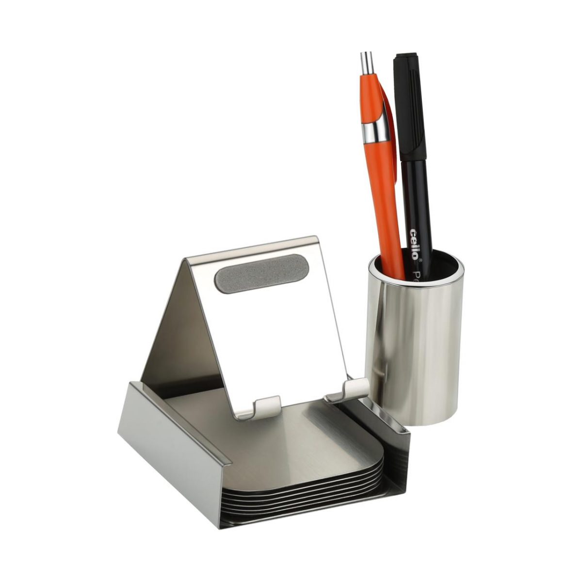 SS mobile stand with pen holder.